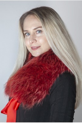 Light red Finnraccoon fur collar-neck warmer